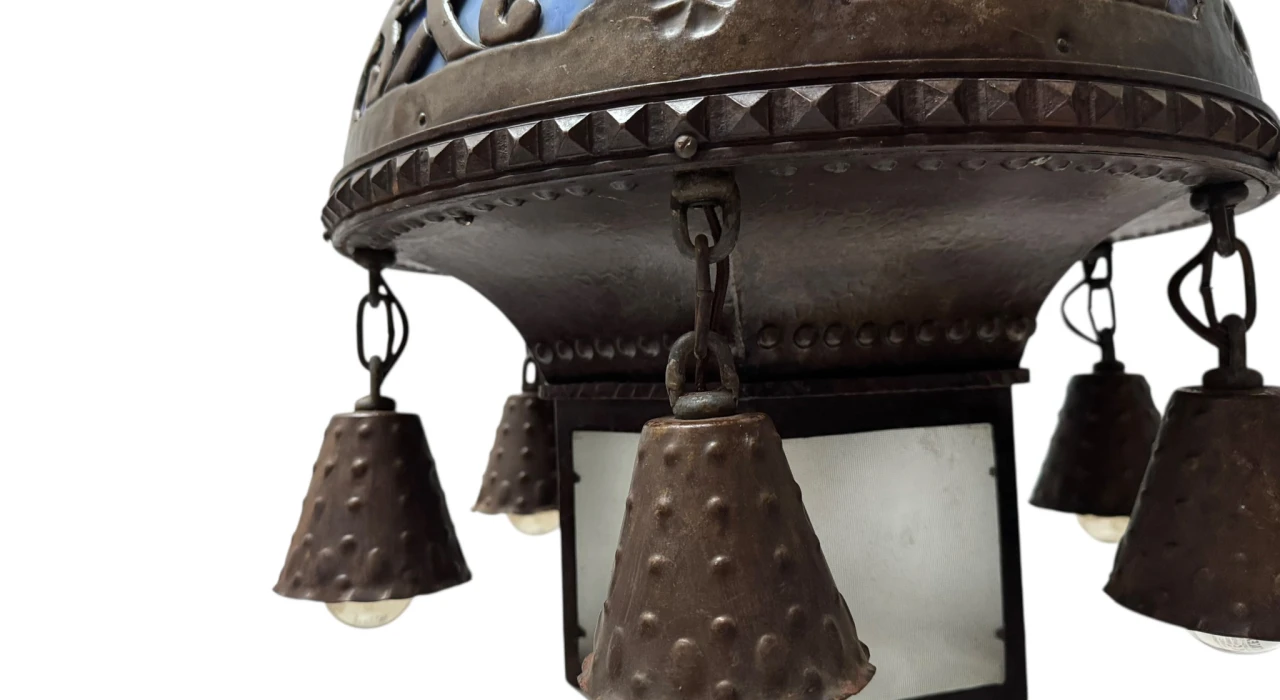 Vienna Secession Art Nouveau Chandelier Austria, 1900s